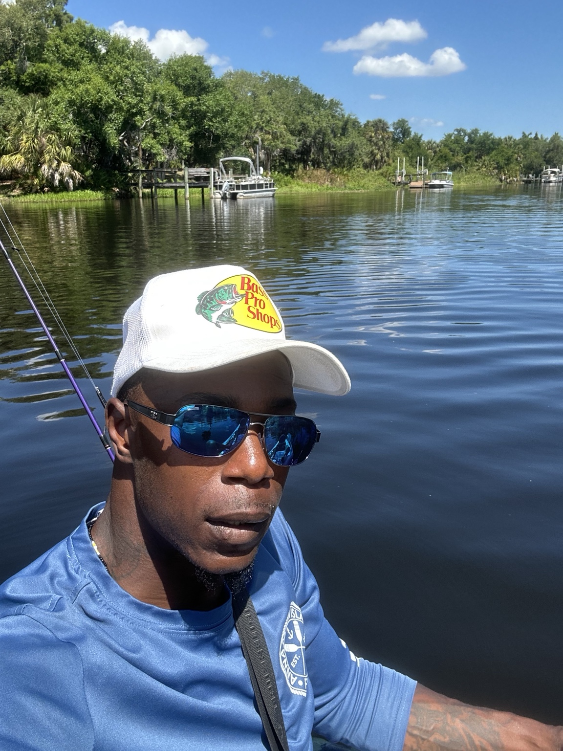 Captain fishing on the water